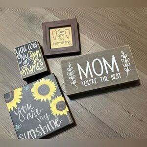 Small decorative signs